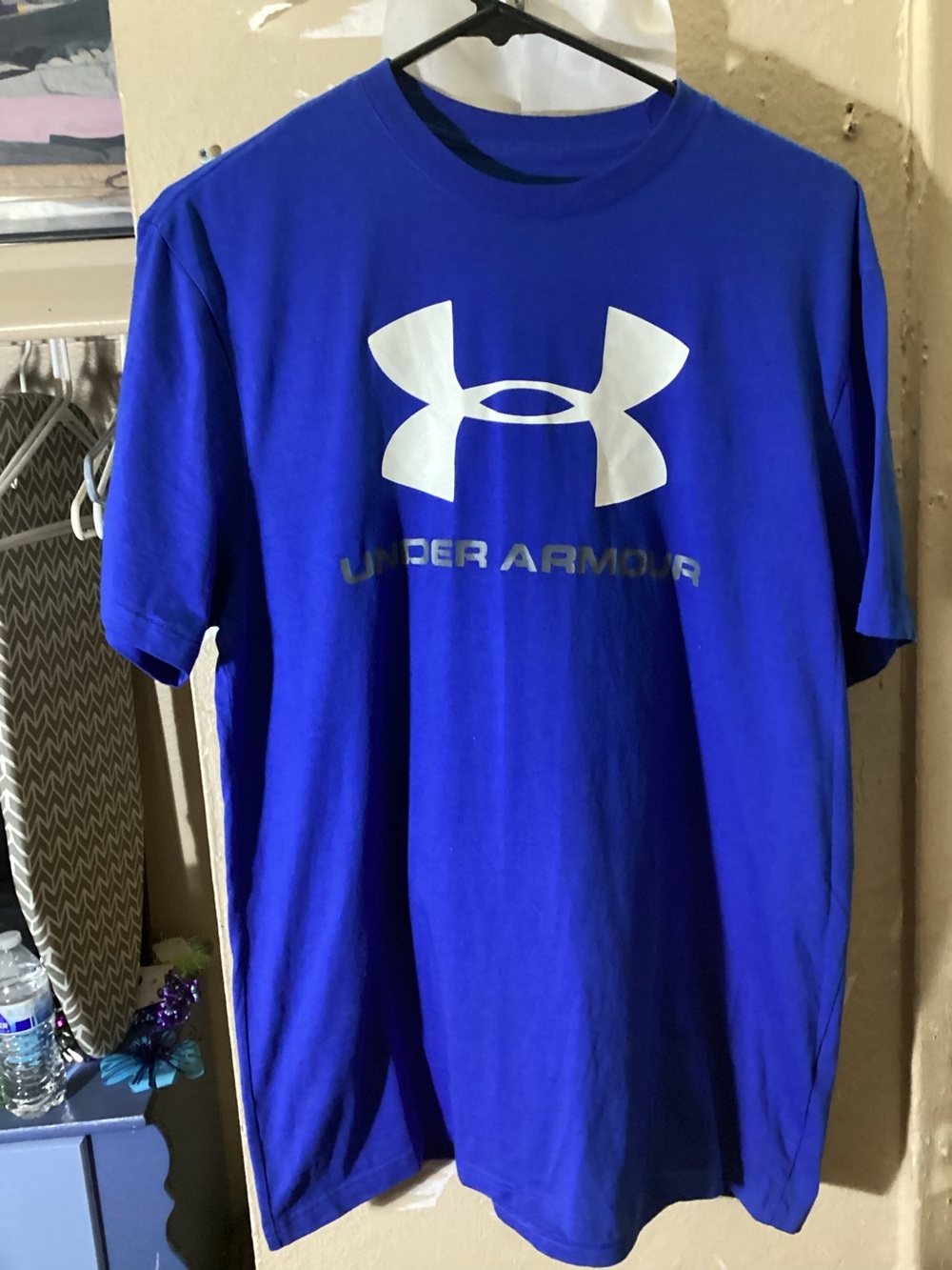 Under Armour Blue Short-Sleeve Logo Tee with White Emblem